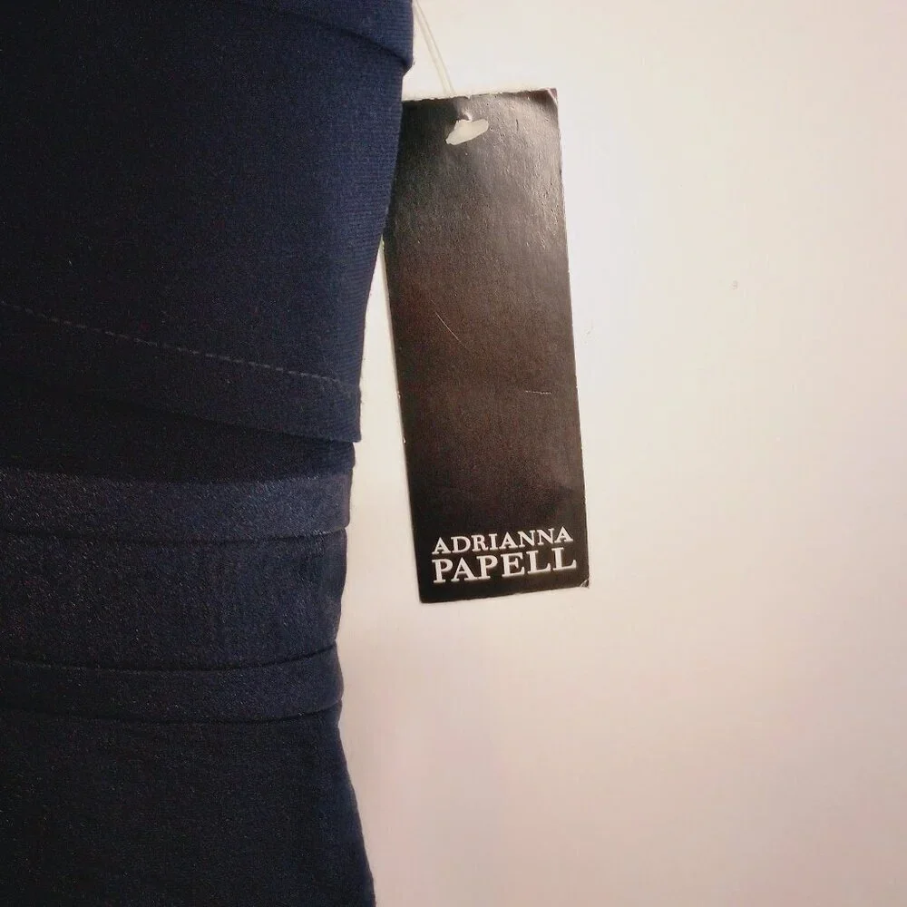 Adrianna Papell Midnight Navy Blue Tiered Ruffle Cocktail Dress - Picture 5 of 11